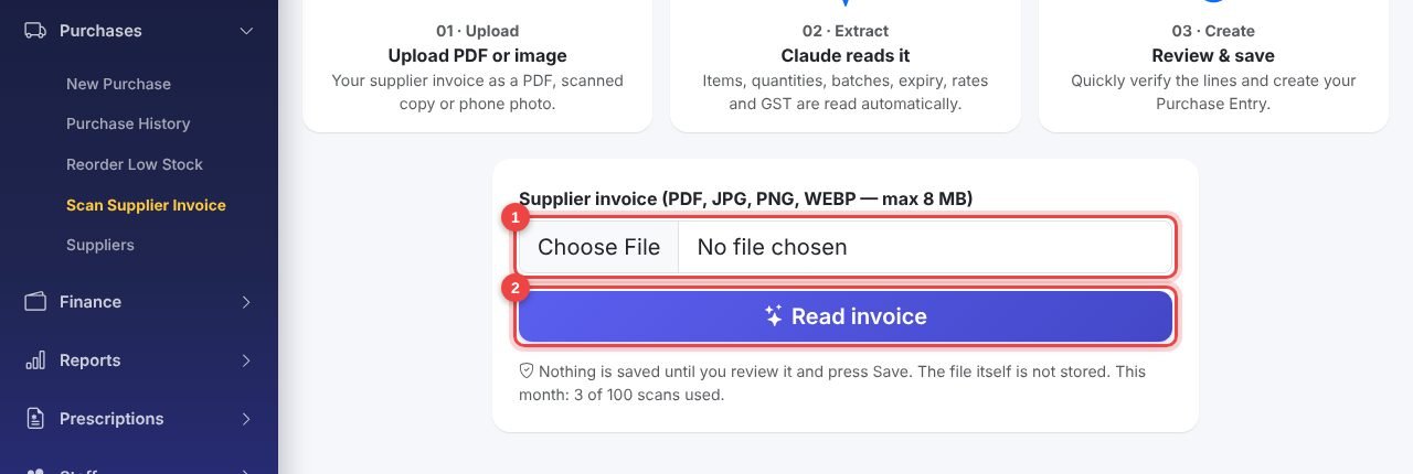 Option B: scan the supplier invoice (fastest)